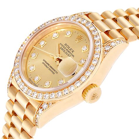 ladies gold presidential Rolex watch